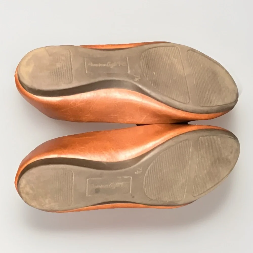 American Eagle Faux Leather Brown Women's Solid Flats US 7.5 EU 39 UK 6